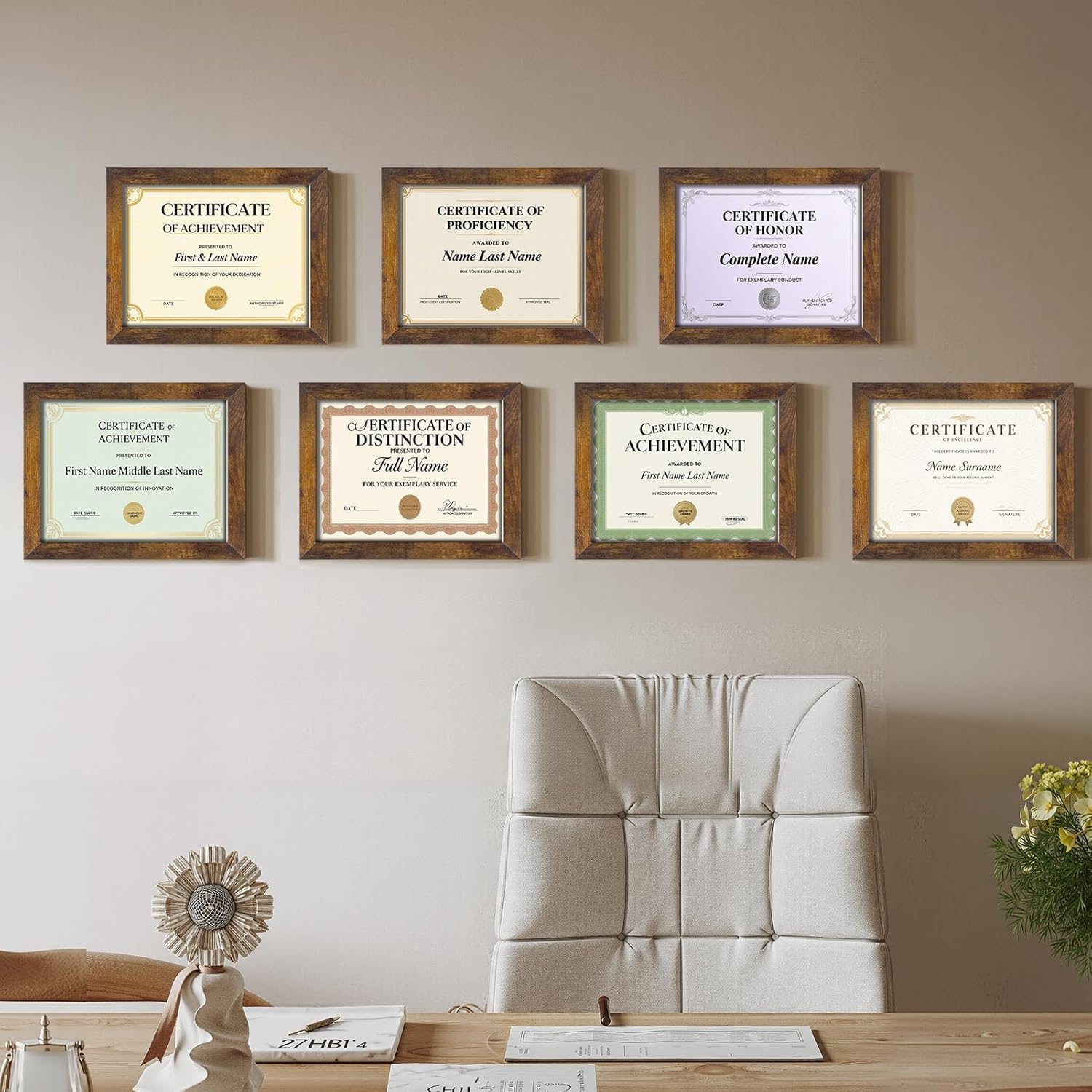 Certifications wall at Dental Paradise Multispeciality Dental Clinic